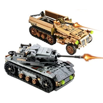 Sembo Militares Técnica Impérios Tanque de Aeronaves Carro Blocos de Construção do Conjunto de 8IN2 de Guerra alemã Arma Criador do Exército WW2 Soldados Brinquedos