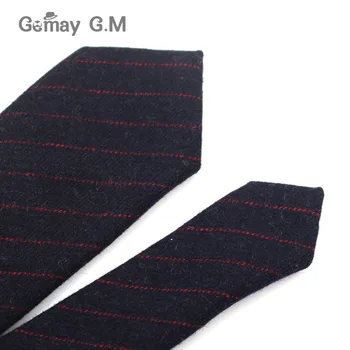 Moda Lã Laços Para Homens Magros Sólido Casual Gravatas Corbata Slim Listrado Gravata para Presente de Casamento Terno Plastrão Acessórios