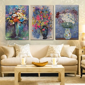 Abstrato moderno Flor Em Um Vaso de Orquídea, Tela de Pintura, Impressão em Lona de Arte de Parede Imagem do Cartaz Sala de estar, Casa de Banho Decoração