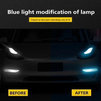 Farol Adesivo Luz da Sobrancelha Luz de Nevoeiro Adesivo Modificado a Decoração Exterior da Tesla Model 3 Acessórios do Carro Vermelho Azul