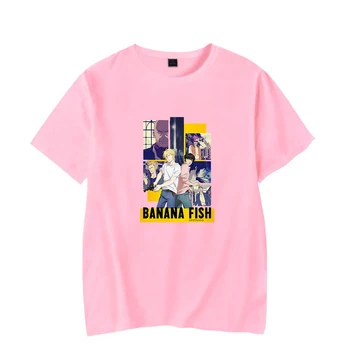 Anime BANANA PEIXE 2 de moda de t-shirts homens mulheres t-shirts casual, esporte de camiseta gola redonda, manga curta t-shirt top plus tamanho 4XL