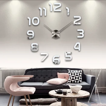 Relógio de parede relógio de relógios horloge 3d diy espelho acrílico Adesivos de Decoração de Sala de estar de Quartzo Agulha frete grátis