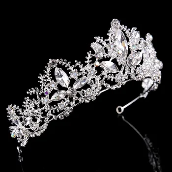 Luxo Cristal Brilhante Noiva Casamento Diadema Para As Mulheres Enfeites De Cabelo De Noiva Cocar Hairwear Acessórios Tiara De Coroa
