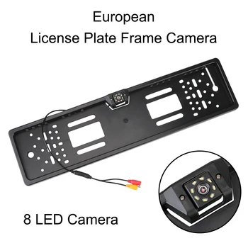 LEEPEE Carro Câmera de Visão Traseira 4/8 LED Ajuda para Estacionamento do Kit de Sensor de Licença Europeia Moldura da Placa Universal de Acessórios Auto