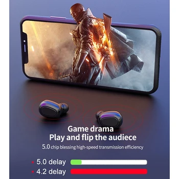 Fones de ouvido sem fio, fones de ouvido para a Xiaomi Redmi Ar 5.0 pontos TWS sem fio bluetooth fone de ouvido com microfone de som HD para honra redmi