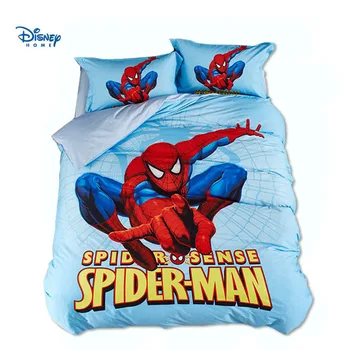 Homem-aranha consolador conjuntos de cama queen completo twin size algodão 3d da disney que uma cama com roupa de menino adolescentes 3/4/5pcs azul capa de edredão 500tc