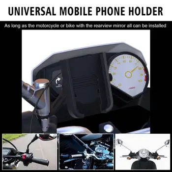 1 Conjunto de Guidão de Motocicleta Espelho retrovisor de Telefone do Suporte de Bicicleta GPS de Navegação Carregador USB para 4-6.5
