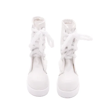 1/3 BDJ/SD Boneca Acessórios de 60 cm Sapatos de Boneca Retrô Roma Couro PU Preto Branco de Salto Alto Curativo Sapatos Feitos à Mão,Moda