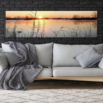 Tela de pintura de parede, imagem de arte imprime pôr do Sol paisagem Cartaz Pinturas de arte para a Sala de estar Sem Moldura