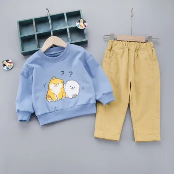 Spring Autumn Children Baby Boys Girls Cotton Clothes Cartoon T-Shirt Pants 2pcs/Sets Criança Casual Clothing Infant Tracksuits