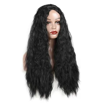 Dia das bruxas mulheres Princesa Moana cosplay peruca longa grandes afro kinky curly do preto da onda de perucas Moana Waialiki Peruca de Cosplay Fantasias