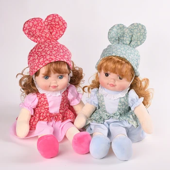 40cm de Pelúcia Plush Doll Sardas do Rosto da Menina Brinquedo de Silicone Rosto Renascer Brinquedo Bonecas Princesa Vestido de Rato Bebês de Brinquedo de Presente de Aniversário