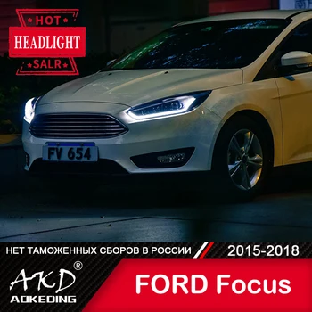 Para o Carro Ford Focus 4 Lâmpada de Cabeça-2018 Acessório do Carro Luzes de Nevoeiro Dia com Luz DRL H7 LED Bi Xenon Lâmpada Foco de Faróis