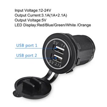 Universal Carregador do Carro do USB Veículo DC12V-32V Impermeável Dupla Carregador USB 2 Porta Soquete de Alimentação de 5V 2.1 A/1A Alta Qualidade