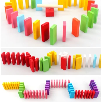120/240 / 360pcs12 cor domino brinquedo para crianças de blocos de madeira, kit de construção de início de ensino, brinquedos para crianças
