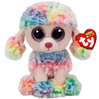 Ty Animal de Pelúcia Boneca arco-íris Cão Colorido Poodle Macio Recheado de Brinquedos Com a Marca de 6