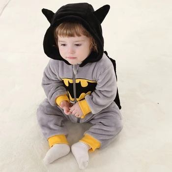 Bebê Aranha, Bat Capitão Panda Roupas de Manga Longa com Capuz Anime Animal Macacão de Bebê de Macacões para o Menino Menina Macacão Infantil