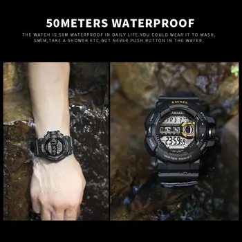 Militar Relógios de Desporto Relógios para Homens SMAEL Masculino Relógio S de Choque Resistente Homens Relógios Impermeável 1436B Digital do DIODO emissor de Wrsitwatches