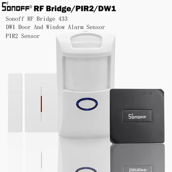 Sonoff PIR 2 Sensor Sonoff DW1 Alarme Sensor de RF Ponte 433MHZ sem Fio wi-Fi Conversor de Sinal para a Casa Inteligente Alexa Kits de Segurança