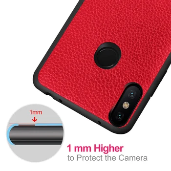 MOFi para Redmi Nota 6 Pro de Volta Caso Capa para o Xiaomi Redmi Nota 6 Pro Caso de PU de Proteção Caso de Telefone Xiaomi à prova de Choque