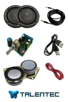 DIY Kit de áudio: Amplificador 2.0, 2 alto-falantes de 5W 4 Ω 2 