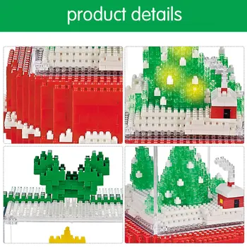 Mini Blocos de Diamante LED Feliz Natal Árvore de Bloco de Construção DIY Educacional 810pcs Tijolos de Brinquedo Para Crianças, presentes de Natal