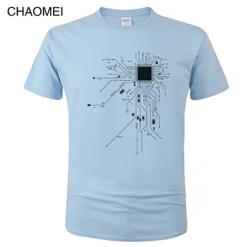 CPU Processador Circuito Diagrama T-Shirt dos Homens de Verão do Algodão T-shirt dos Homens Engraçado Tops Fashion Tees Homme Marca de Roupas Unissex C99