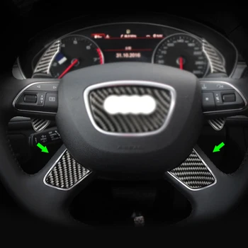 Carro de Fibra de Carbono, Volante Tampa do Painel de Guarnição Para Audi A6 C7 A6L 2012 2013 2016