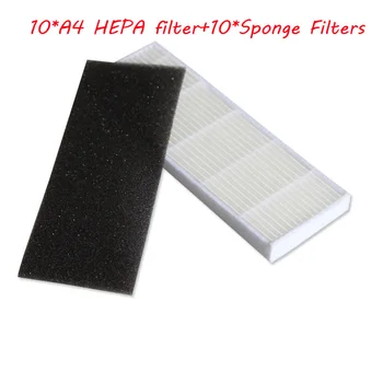 10*filtro HEPA+10*os Filtros de Esponja para vamo começa o ILIFE A4 Robô Aspirador de pó ilife A40 A4S A8 A6 A4 Robô de Limpeza Aspirador de pó