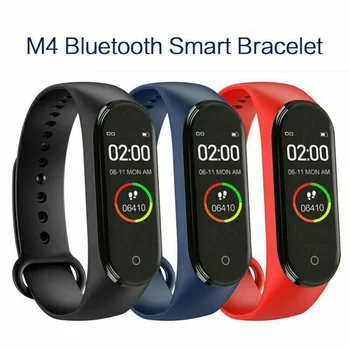 M4 Pro Banda Inteligente Termômetro do Ritmo Cardíaco monitor de Pressão Arterial de Homens Inteligentes relógio de Fitness pulseira Smartband Para Android IOS 2020