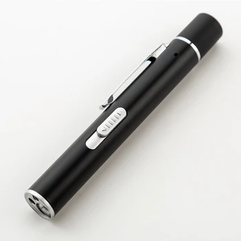Três-em-um da lanterna elétrica do tubo de laser, interface USB laser caneta magnética cauda tampa do laser infravermelho + luz branca + UV roxo