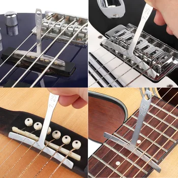 9pcs Understring Raio Medidor de Aço Inoxidável Para Guitarra Baixo de Escala de Instalação Ponte Sela Ajustar o Luthier Ferramentas de Partes de Guitarra