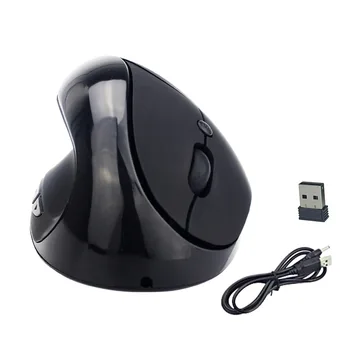 Ingelon sem Fio Mão Esquerda Vertical Mouse Ergonômico Gaming Mouse 1600DPI Óptico USB Pulso Ratos Mause Com um tapete para o rato Para PC