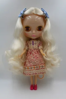 Frete grátis Transparente RBL-339T DIY Nude Blyth boneca de presente de aniversário para menina de 4 a cores de grandes olhos, com o Cabelo bonito brinquedo bonito