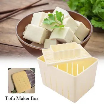 1pc DIY Plástico Tofu Caseiro Maker Prima Molde Kit de Tofu faz a Máquina o Conjunto de Soja Pressionando o Molde com Queijo Pano de Cozinha