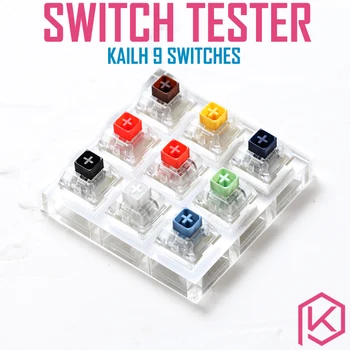 9 interruptor de opções testador com base de acrílico em branco teclas especiais de teclado mecânico kailh caixa branca, laranja, amarela, azul, jade marinha