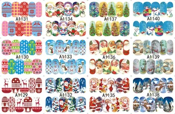 60 folhas mistas desenhos de Natal de transferência da água da arte do prego decorações autocolantes de decalques de inverno estilo de unhas de suprimentos ferramenta 1129-1188