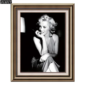 Aluguel de Diy Bordado de Diamante Marilyn Monroe DIY 5D Diamante Pintura, Ponto Cruz rodada Strass Imagem Inicial Pinturas