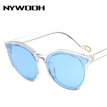 NYWOOH Óculos estilo Olho de Gato Mulheres Retro da Marca do Designer de Óculos de Sol Vintage em Tons de Óculos para Senhoras