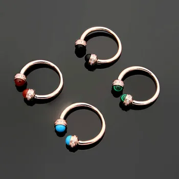 Elegante Vermelho / Azul / Verde / Preto Duplo De Esferas Com Cristal Rosa Cor De Ouro / Prata Anéis Coloridos Para As Mulheres