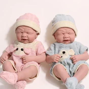 35CM Realistas de Corpo Inteiro de Silicone Reborn Dolls Brinquedos de Vinil Macio Bebe Reborn da Criança da Boneca do Bebê Recém-nascido Bonito Brinquedo Para Crianças Presentes Boneca