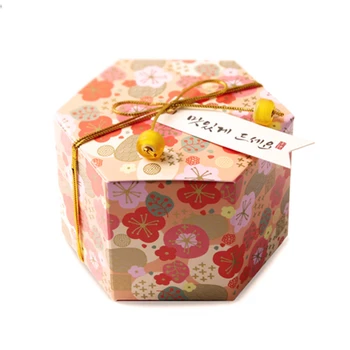 6colors 50pcs/monte Chinês Tradicional Estilo Candy Box do Chuveiro de Bebê Favores do Casamento de festas Caixas de Presente de Papel