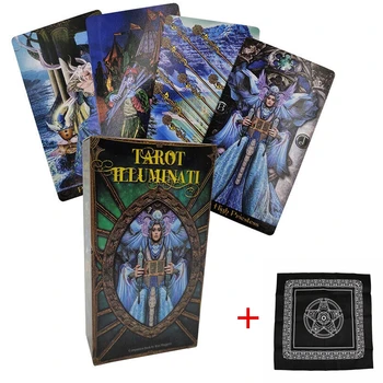 Tarot Illuminati Kit De Cartões De Oráculos Cartão De Baralho Com Uma Toalha De Mesa De Tarô, Jogo De Orientação De Adivinhação Do Destino