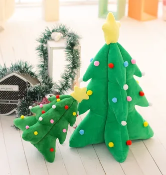 Bonito árvore de Natal do Brinquedo do Luxuoso árvore de Natal travesseiro Cartoon árvore de Natal Macia Pelúcia Boneca Travesseiro Almofada de Presentes de Natal