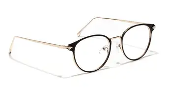 Vintage Mulheres Rodada De Óculos De Armação De Metal Frame Limpar Lente De Óculos, Óculos De Mulheres Espelho Simples
