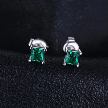 JewelryPalace Criado Nano Esmeralda Brincos De Prata 925, Brincos Para Mulheres Pedras Preciosas Coreano Earings Moda Jóias