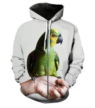 Papagaio hoodies Homens Flor Hip Hop pássaro de Impressão 3d swaetshirt Fresco Homens mulheres Vestuário Casual Tops moletom Estilo de camisa-1