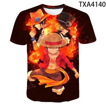 2020 Novas Luffy de One Piece 3D T-shirt Homens Mulheres Crianças Casual Streetwear Menino Menina de Crianças T-shirt Impresso Anime verão Tops Tees