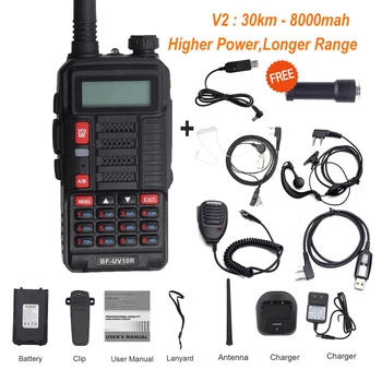 Baofeng Walkie Talkie UV10R VHF UHF de Banda Dupla em Dois sentidos CB Presunto Baofeng Estação UV 10R Carregamento USB Portátil Rádio Para a Caça