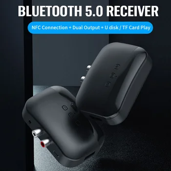 VAORLO Bluetooth 5.0 NFC Receptor de Áudio Estéreo de Música Disco USB TF Cartão de Jogo Com o AUX de 3,5 mm Jack Para Fones de ouvido alto-Falante